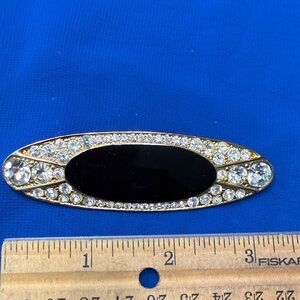 Elegant Black and Silver Brooch